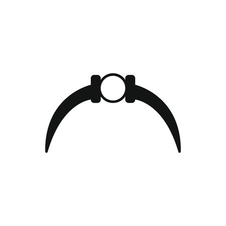 Egyptian diadem icon in silhouette style. Egyptian diadem object vector illustration isolated on white background. Element of Egyptian culture and traditionのイラスト素材