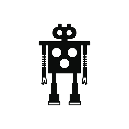 Robot icon. Silhouette illustration of mascot Robot vector icon for web and advertisingのイラスト素材