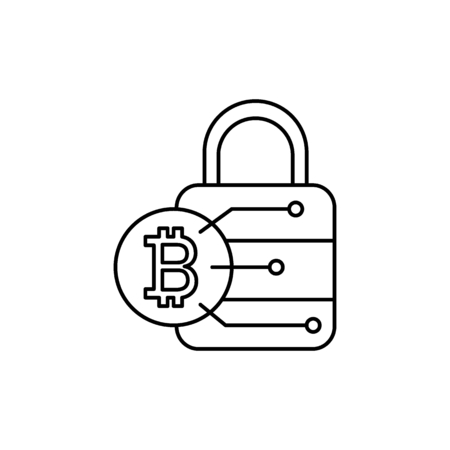 Bitcoin encription icon. Outline illustration of Bitcoin encription vector icon for web and advertisingのイラスト素材