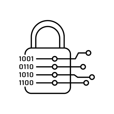 Cryptography icon. Outline illustration of cryptography vector icon for web and advertisingのイラスト素材