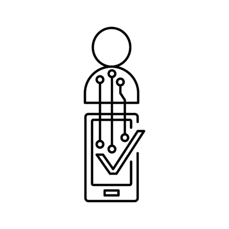 Verification icon. Outline illustration of Verification phone vector icon for web and advertisingのイラスト素材