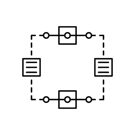 Blockchain icon. Outline illustration of blockchain vector icon for web and advertisingのイラスト素材