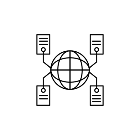Global network icon. Outline illustration of Global network vector icon for web and advertisingのイラスト素材