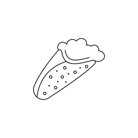 Greek pita icon. Outline illustration of gyros pita vector icon for web and advertising.のイラスト素材