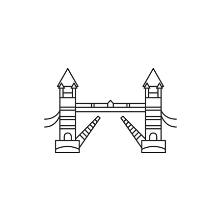 Tower bridge icon. Outline tower bridge vector icon for web design isolated on white backgroundのイラスト素材