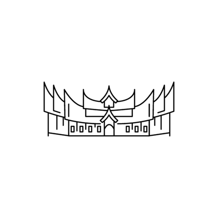 Pagaruyung palace icon. Outline pagaruyung palace vector icon for web design isolated on white backgroundのイラスト素材