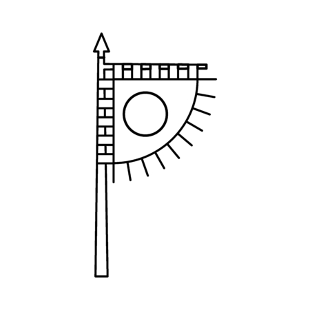 Viking flag icon. Outline viking flag vector icon for web design isolated on white backgroundのイラスト素材