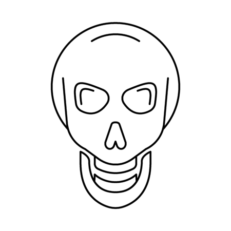 Viking skull icon. Outline viking skull vector icon for web design isolated on white backgroundのイラスト素材