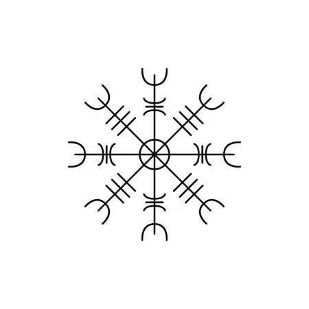 Viking symbol icon. Outline viking symbol vector icon for web design isolated on white backgroundのイラスト素材