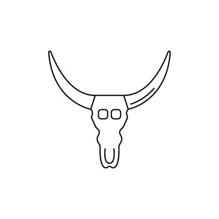 Cow head icon. Outline cow head vector icon for web design isolated on white backgroundのイラスト素材