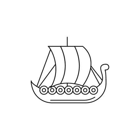 Drakkar icon. Outline drakkar vector icon for web design isolated on white backgroundのイラスト素材