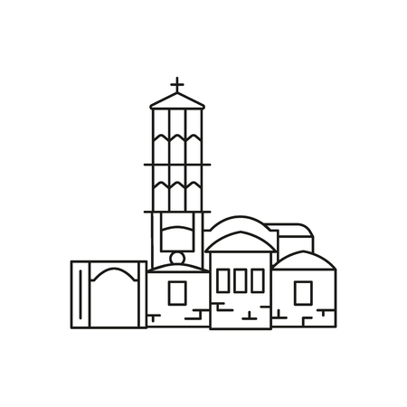 Church icon. Outline Church vector icon for web design isolated on white backgroundのイラスト素材