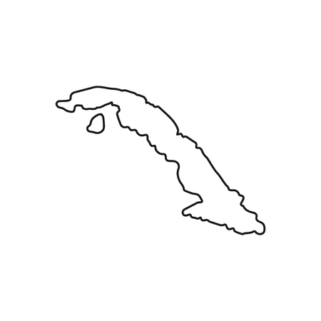Cuba map teritory icon. Outline cuba map teritory vector icon for web design isolated on white backgroundのイラスト素材