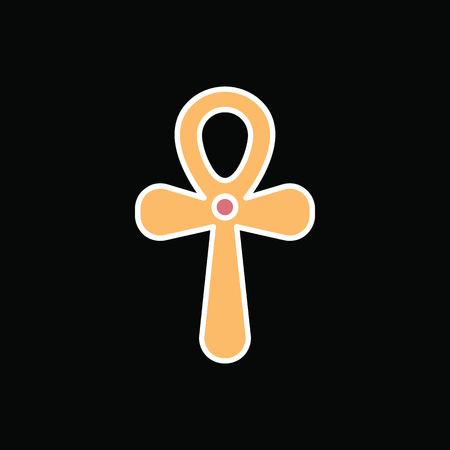 Egyptian cross icon in cartoon style.のイラスト素材