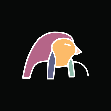 Egyptian god Ra icon in cartoon style. Egyptian god Ra object vector illustration isolated on black background. Element of Egyptian culture and traditionのイラスト素材