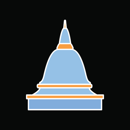 Temple icon. Cartoon asian Temple vector icon for web design isolated on black backgroundのイラスト素材