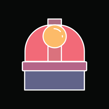 Observatory icon. Cartoon Observatory vector icon for web design isolated on black backgroundのイラスト素材