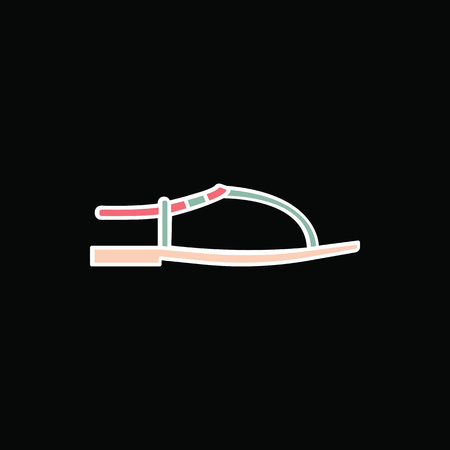 Slipper icon. Cartoon female Slipper vector icon for web design isolated on black backgroundのイラスト素材