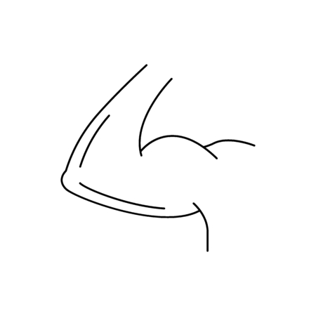 Arm biceps icon, outline arm biceps vector icon for web design isolated on white background.のイラスト素材