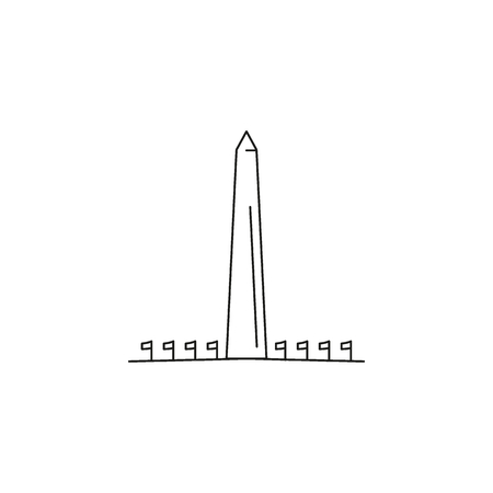 Monument icon. Outline monument vector icon for web design isolated on white backgroundのイラスト素材