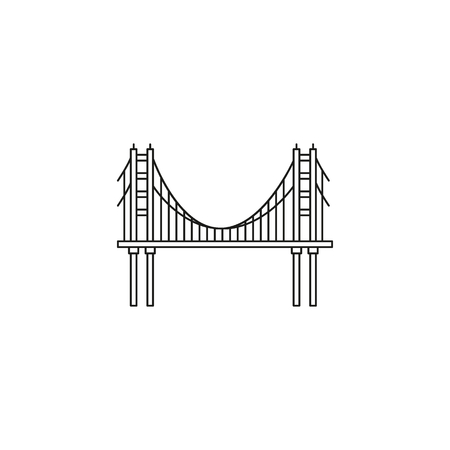 Bridge icon. Outline bridge vector icon for web design isolated on white background
