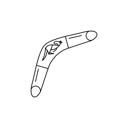 Boomerang icon. Outline boomerang vector icon for web design isolated on white backgroundのイラスト素材