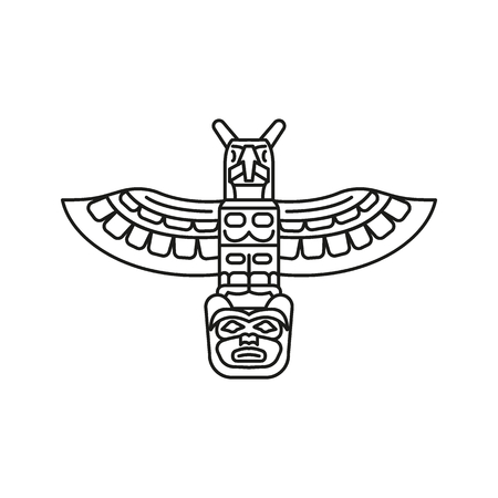 Totem icon. Outline totem vector icon for web design isolated on white backgroundのイラスト素材