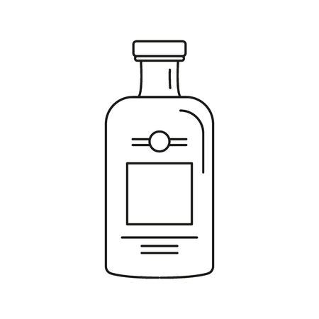 Bottle of gin icon. Outline bottle of gin vector icon for web design isolated on white backgroundのイラスト素材