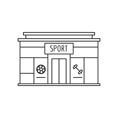 Sport Store front icon. Outline Sport Store front vector icon for web design isolated on white backgroundのイラスト素材