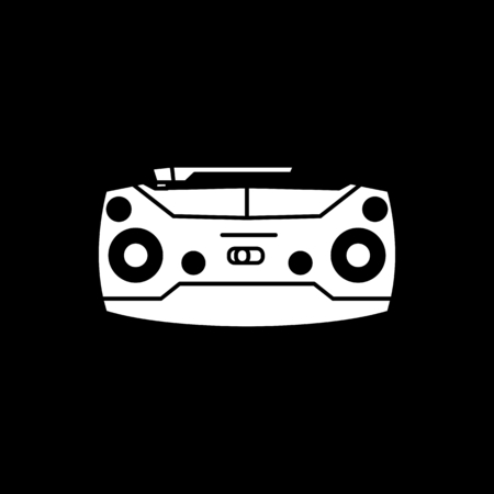Remote control icon. Silhouette Remote control vector icon for web design isolated on black backgroundのイラスト素材