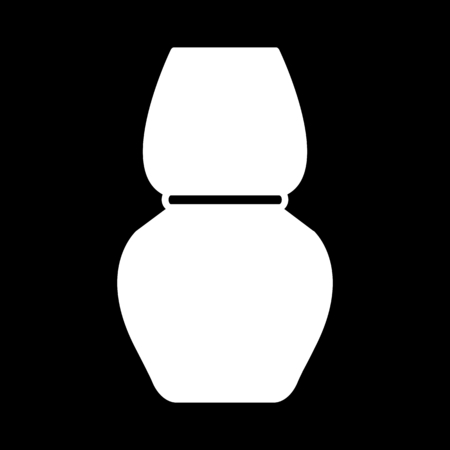 Egyptian amphora icon. Silhouette Egyptian amphora vector icon for web design isolated on black backgroundのイラスト素材