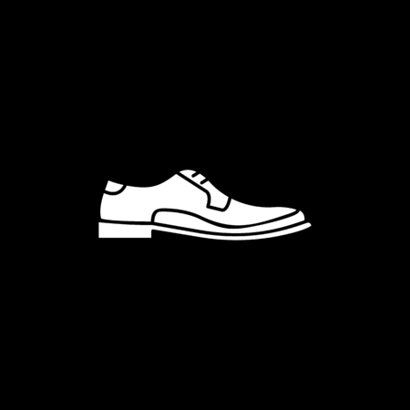 Men Shoe icon. Silhouette Men Shoe vector icon for web design isolated on black backgroundのイラスト素材
