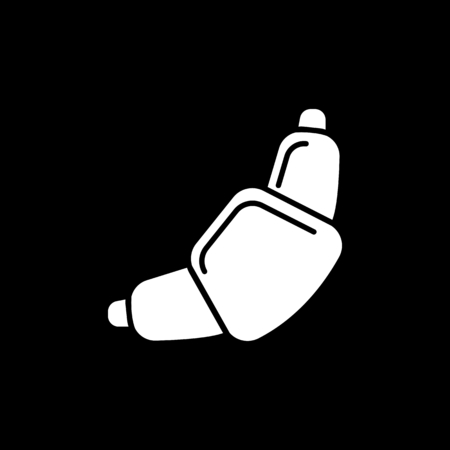 Croissant icon. Silhouette Croissant vector icon for web design isolated on black backgroundのイラスト素材