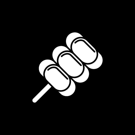 Ice cream icon. Silhouette Ice cream vector icon for web design isolated on black backgroundのイラスト素材