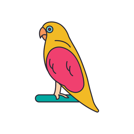 Parrot icon. Cartoon Parrot vector icon for web design isolated on white backgroundのイラスト素材
