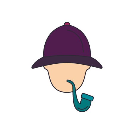 Sherlock Holmes icon. Cartoon Sherlock Holmes vector icon for web design isolated on white backgroundのイラスト素材