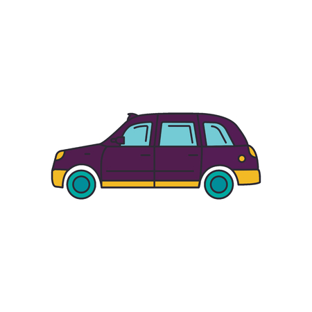 London taxi car icon. Cartoon london taxi car vector icon for web design isolated on white backgroundのイラスト素材