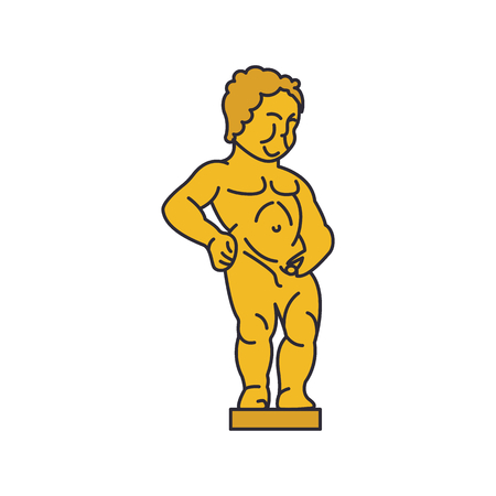 Baby boy statue icon. Cartoon baby boy statue vector icon for web design isolated on white backgroundのイラスト素材