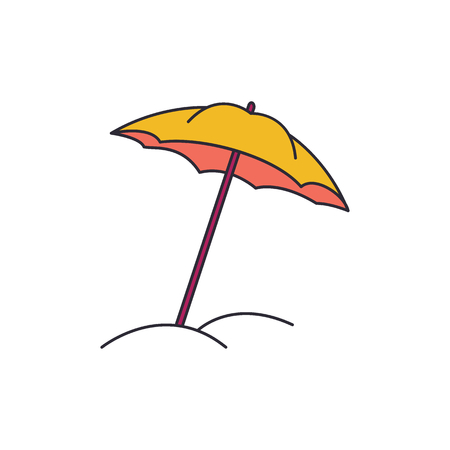 Beach umbrella icon. Cartoon beach umbrella vector icon for web design isolated on white backgroundのイラスト素材