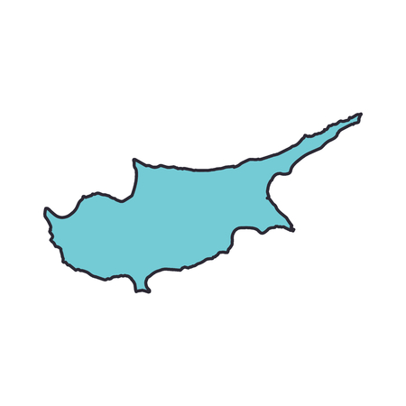 Cyprus map territory icon. Cartoon Cyprus map territory vector icon for web design isolated on white backgroundのイラスト素材
