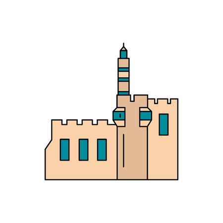 Tower icon. Cartoon tower vector icon for web design isolated on white backgroundのイラスト素材