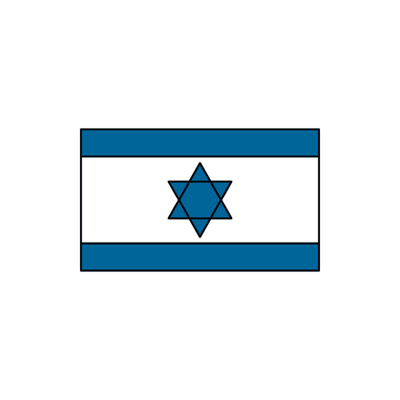 Israel flag icon. Cartoon Israel flag vector icon for web design isolated on white backgroundのイラスト素材