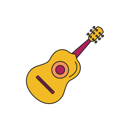 Guitar icon. Cartoon guitar vector icon for web design isolated on white backgroundのイラスト素材