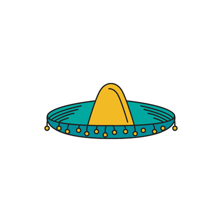 Sombrero icon. Cartoon sombrero vector icon for web design isolated on white backgroundのイラスト素材
