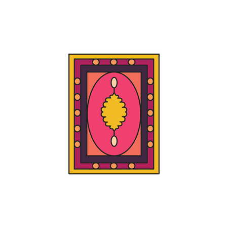 Turkish carpet icon. Cartoon turkish carpet vector icon for web design isolated on white backgroundのイラスト素材