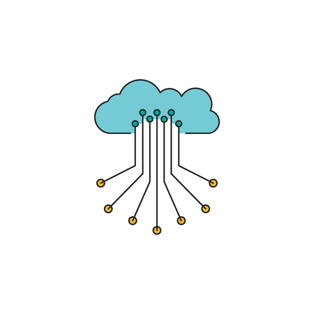 Cloud control icon. Cartoon cloud control vector icon for web design isolated on white backgroundのイラスト素材