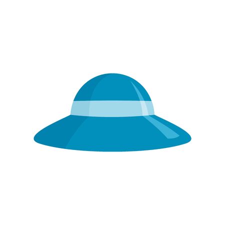 Sun Hat flat icon. Vector sun hat in flat style isolated on white background. Element for web, game and advertisingのイラスト素材