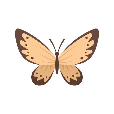 Gentle butterfly flat icon. Vector gentle butterfly in flat style isolated on white background. Element for web, game and advertisingのイラスト素材