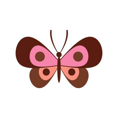 Wonderful butterfly flat icon. Vector wonderful butterfly in flat style isolated on white background. Element for web, game and advertisingのイラスト素材
