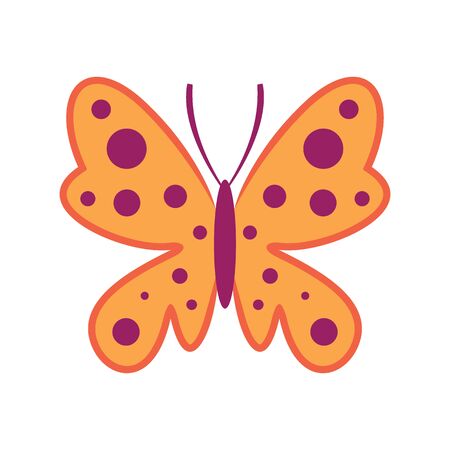 Kindly butterfly flat icon. Vector kindly butterfly in flat style isolated on white background. Element for web, game and advertisingのイラスト素材